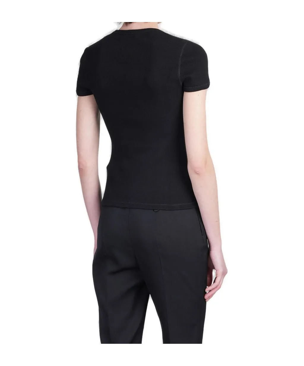 Logo-Plaque Scoop-Neck T-Shirt