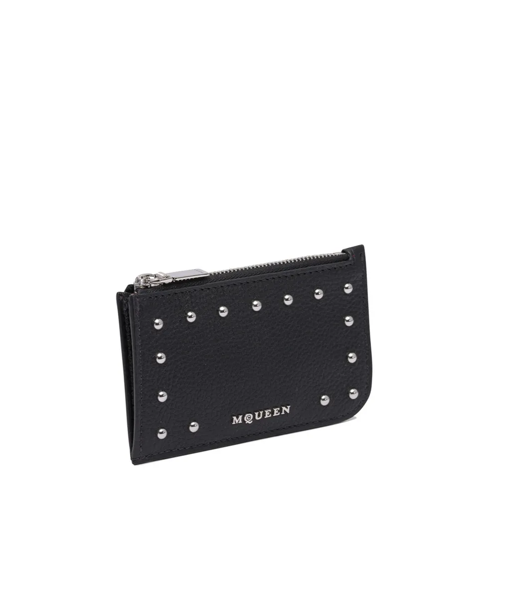 Stud Embellished Zipped Wallet