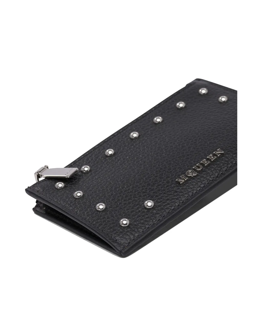 Stud Embellished Zipped Wallet