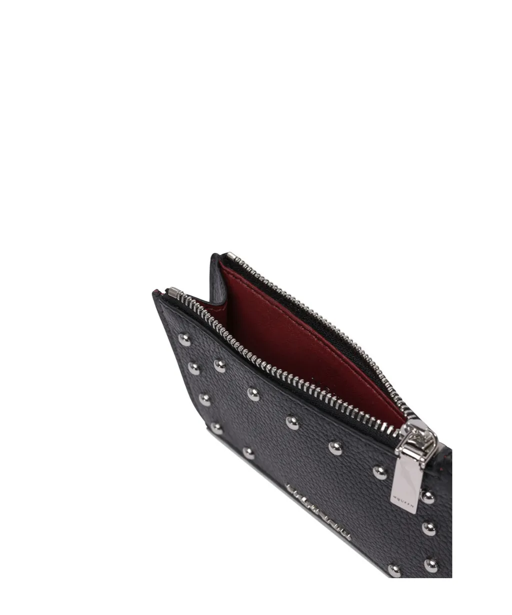 Stud Embellished Zipped Wallet