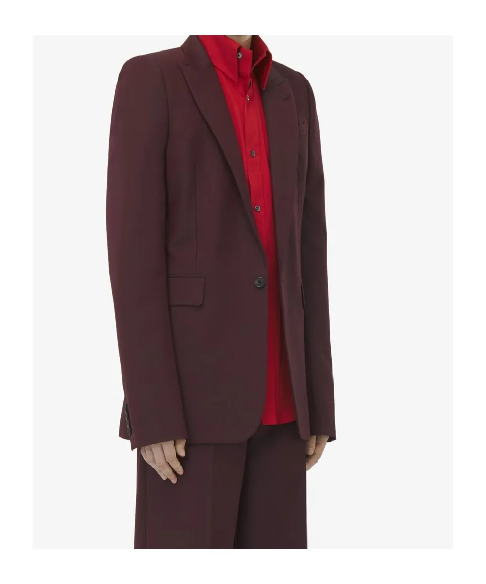 Stacked Shoulder Single-Breasted Jacket
