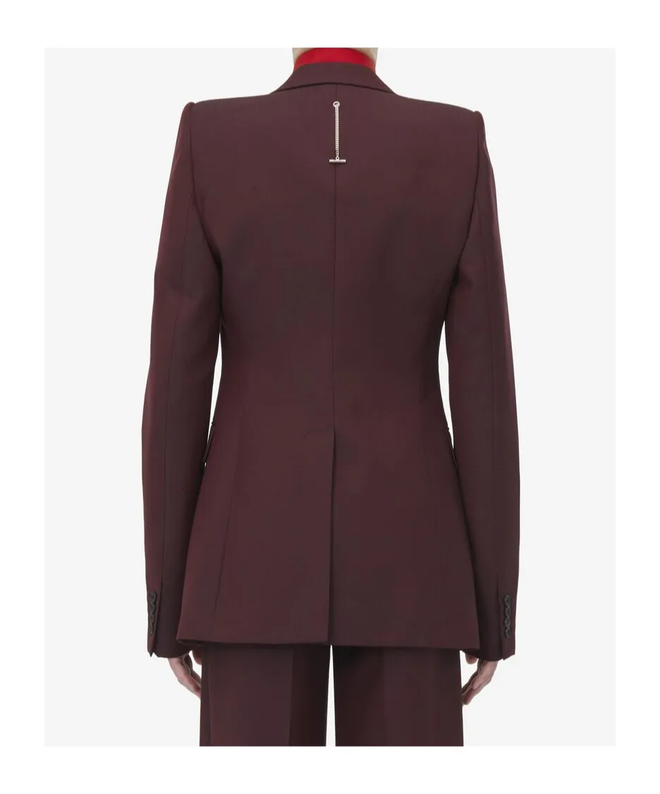 Stacked Shoulder Single-Breasted Jacket