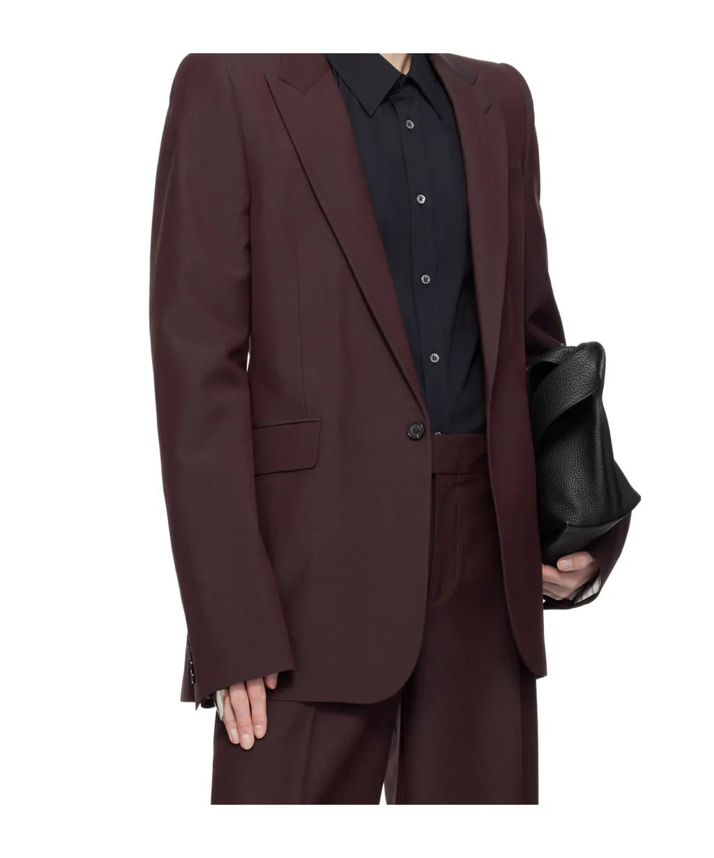 Stacked Shoulder Single-Breasted Jacket