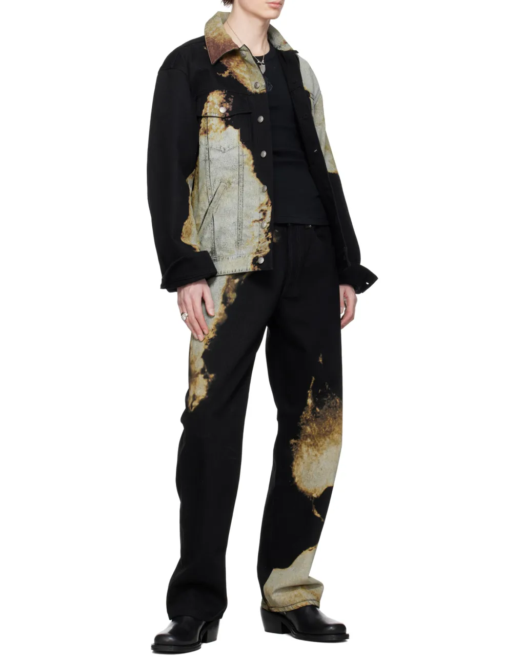 Abstract Print Jeans