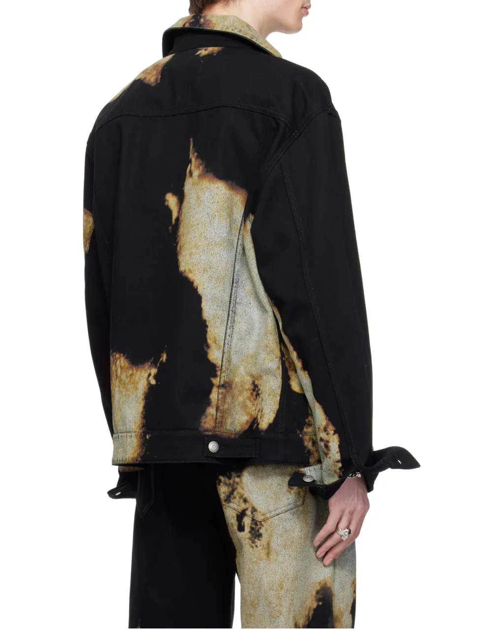 Abstract Print Denim Jacket