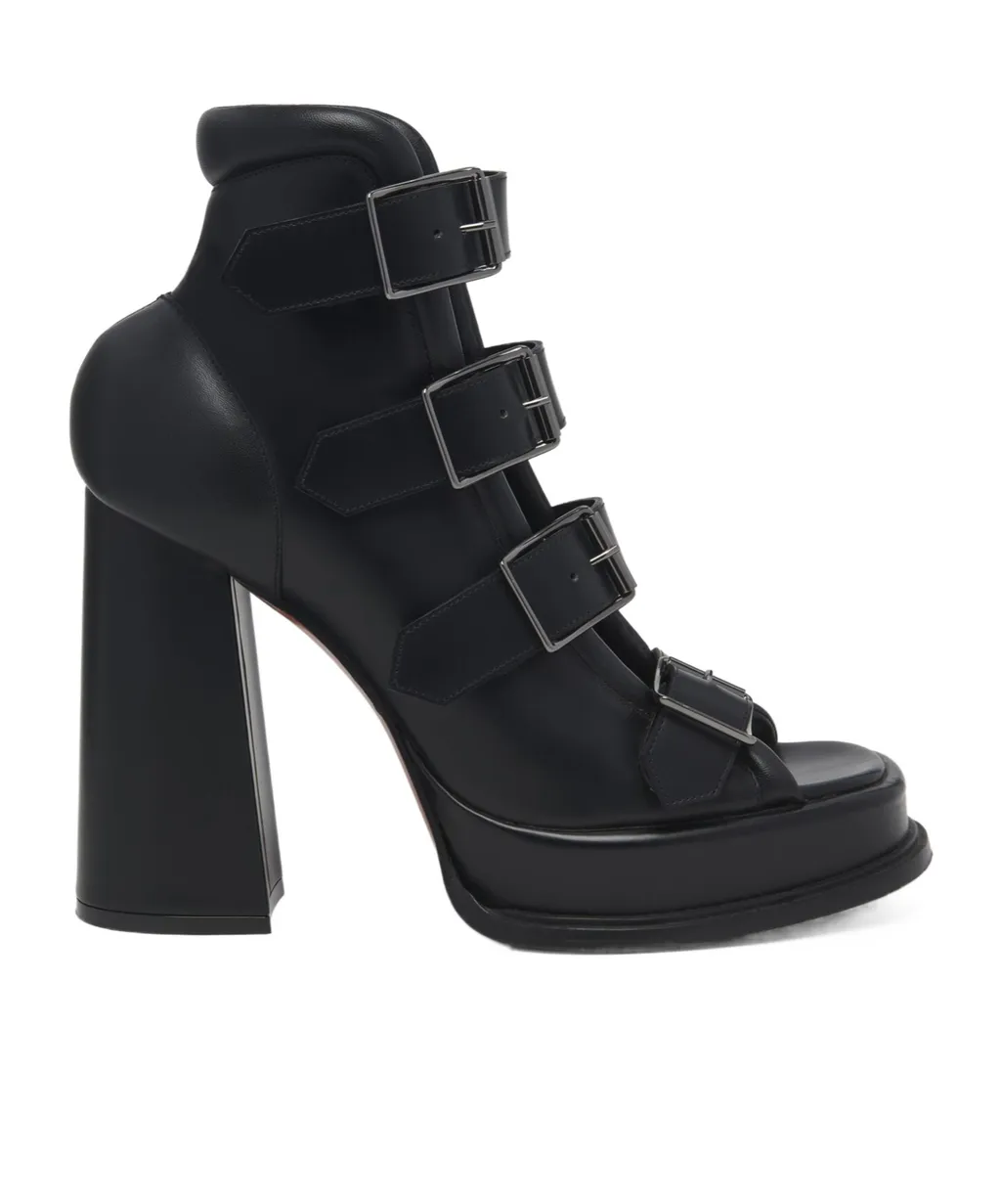 Caged Buckle Strap Sandals