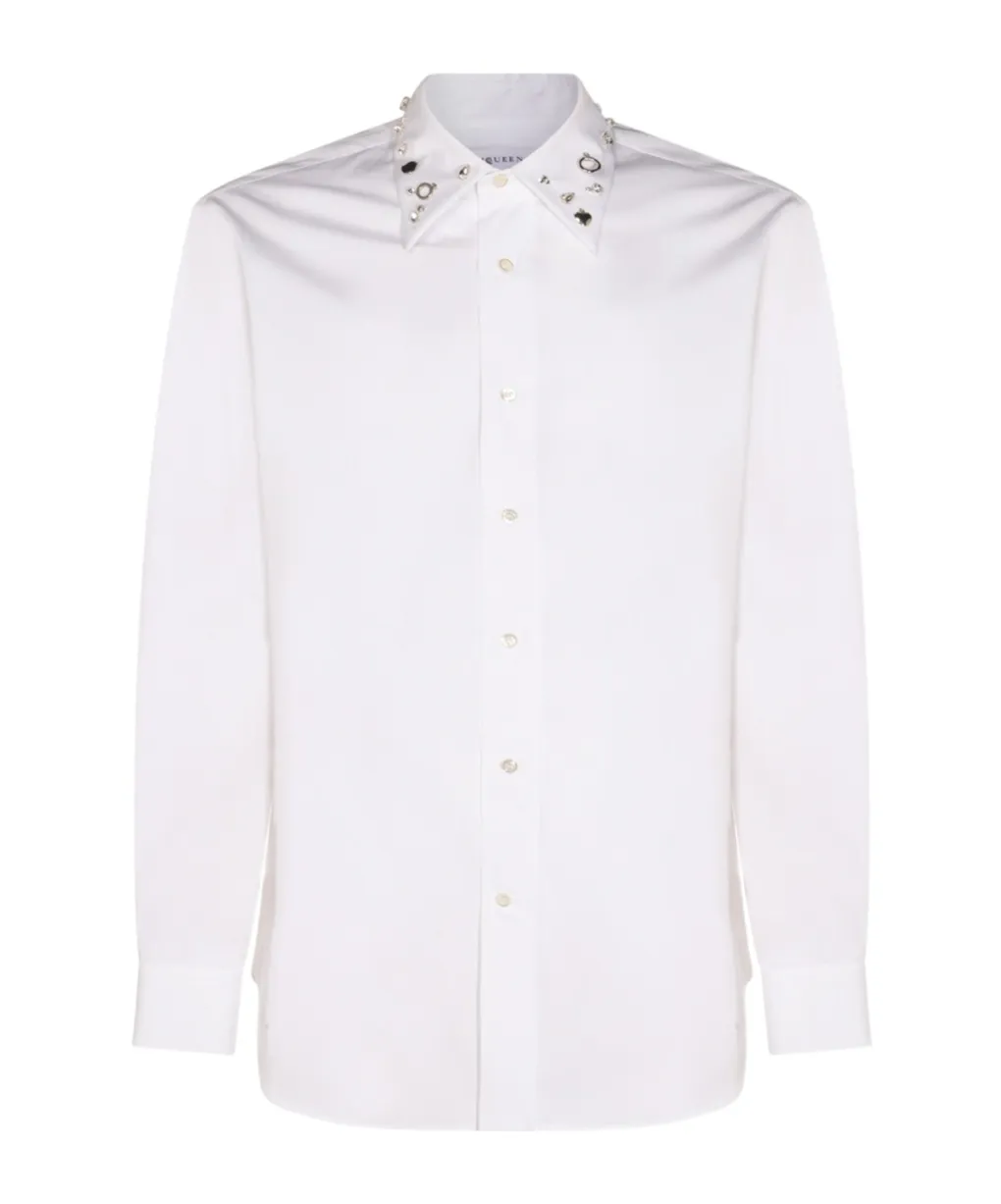 Embellished Collar Long Sleeved Shirt