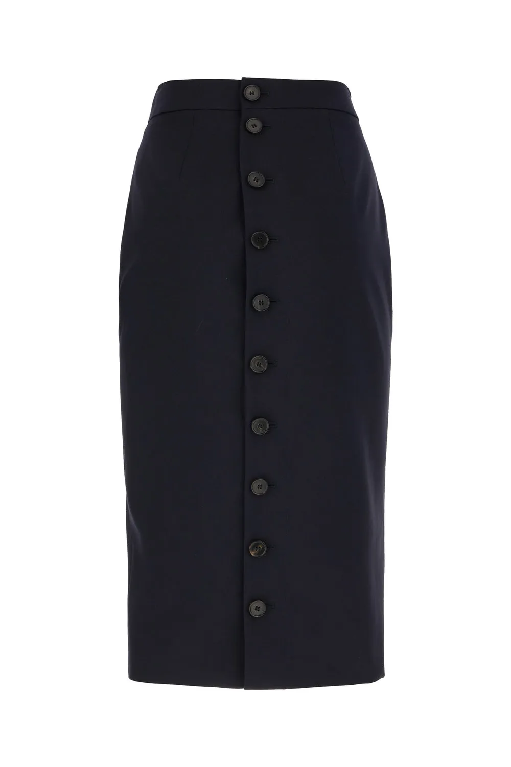 Button-Front Pencil Skirt