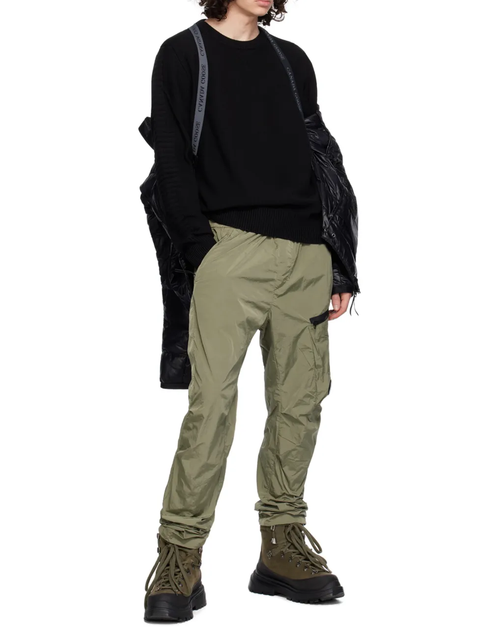 Zippered Long-Sleeved Down Jacket