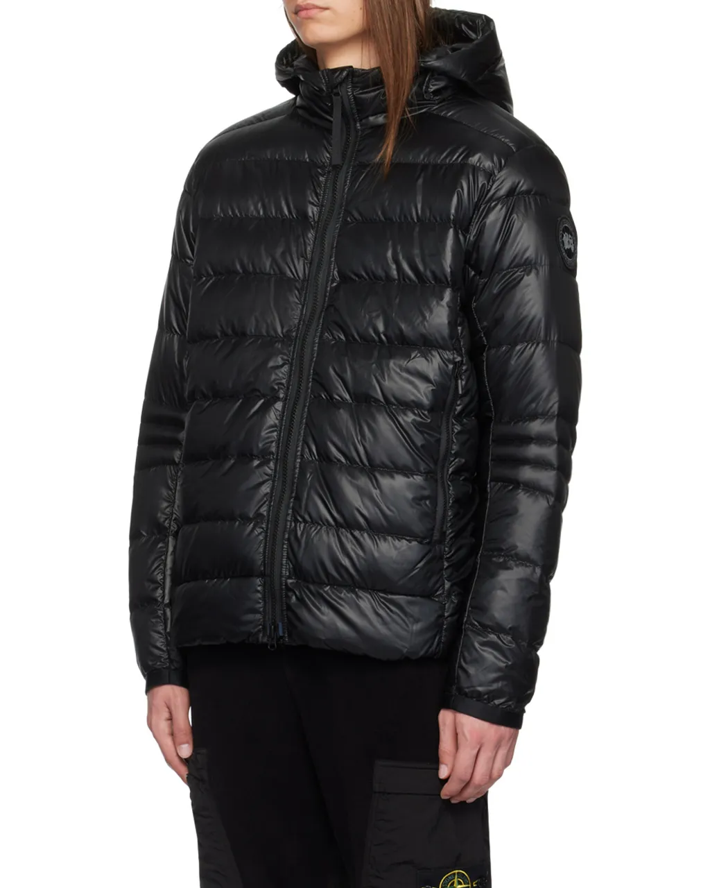 Zippered Long-Sleeved Down Jacket