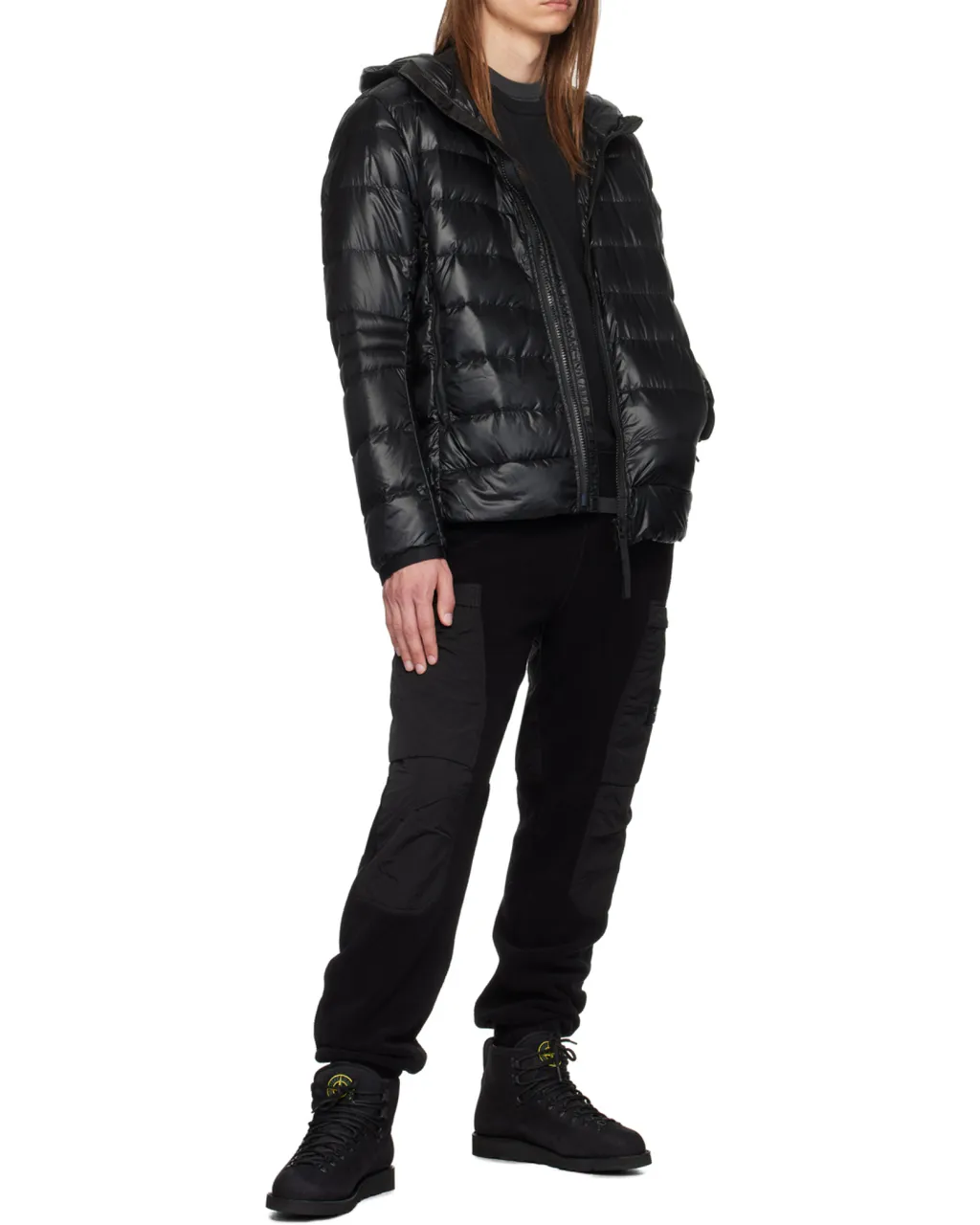 Zippered Long-Sleeved Down Jacket