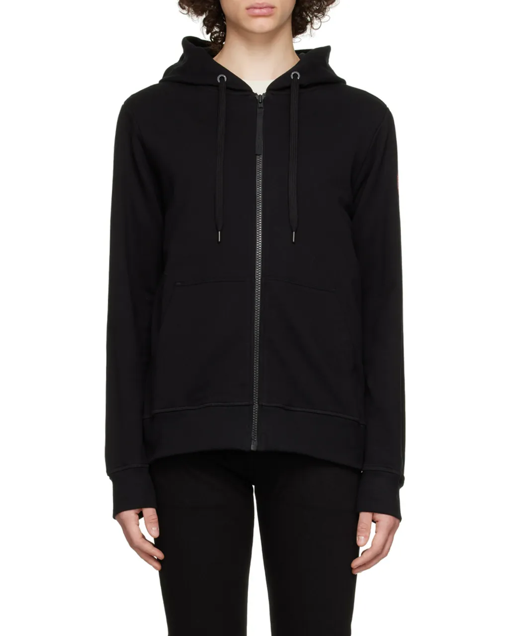 Logo Patch Detail Zipped Hoodie