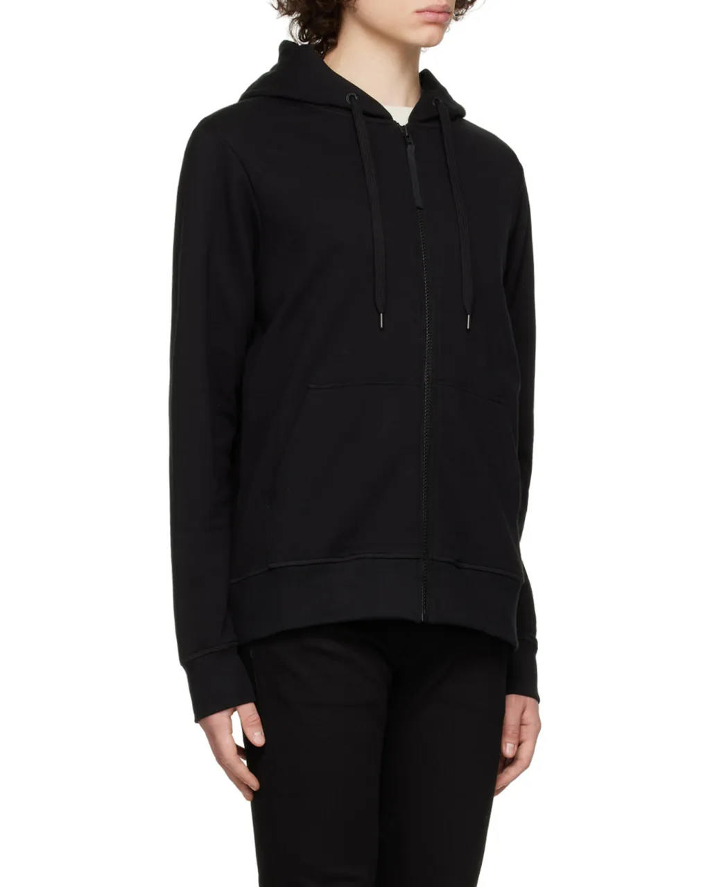 Logo Patch Detail Zipped Hoodie