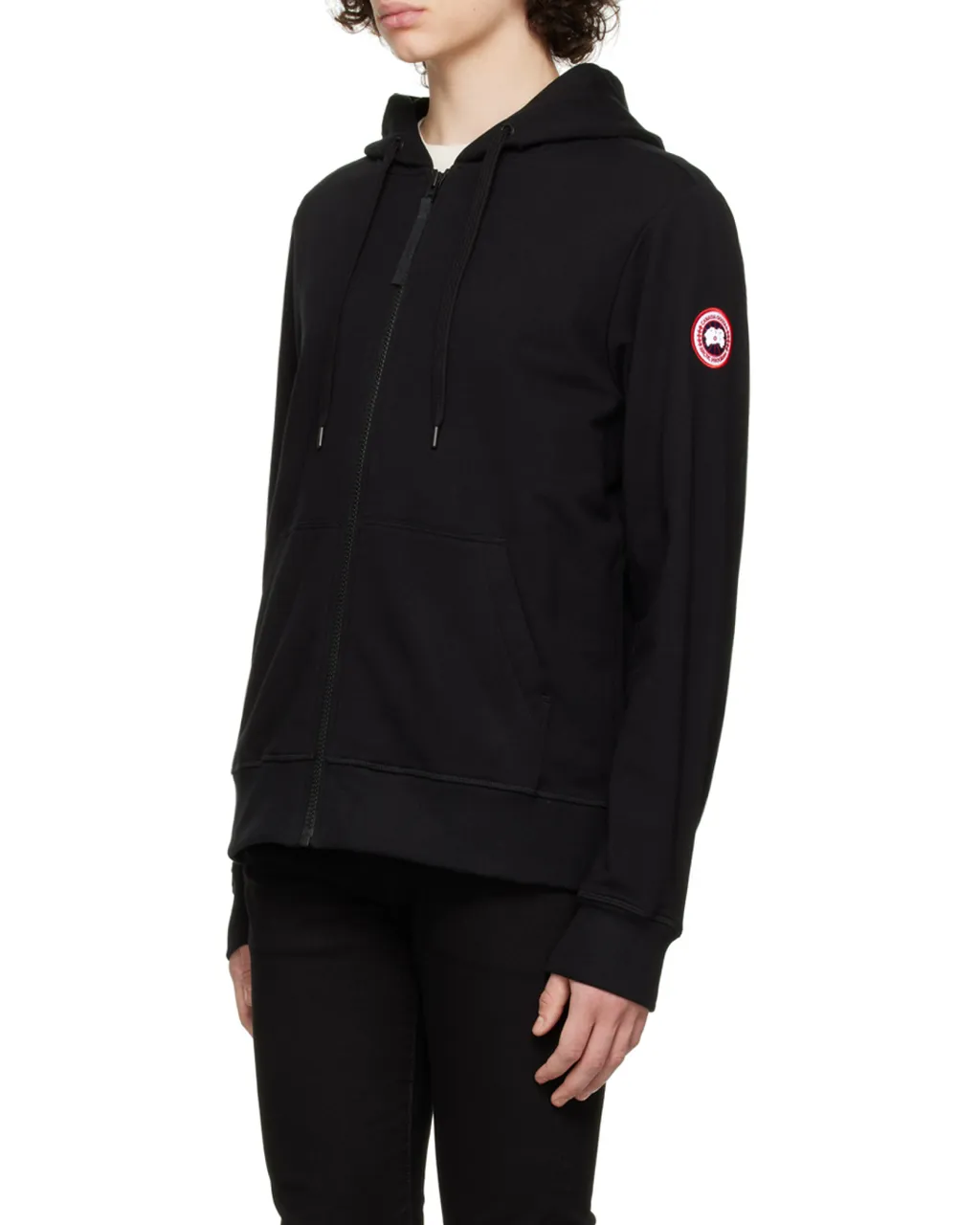 Logo Patch Detail Zipped Hoodie