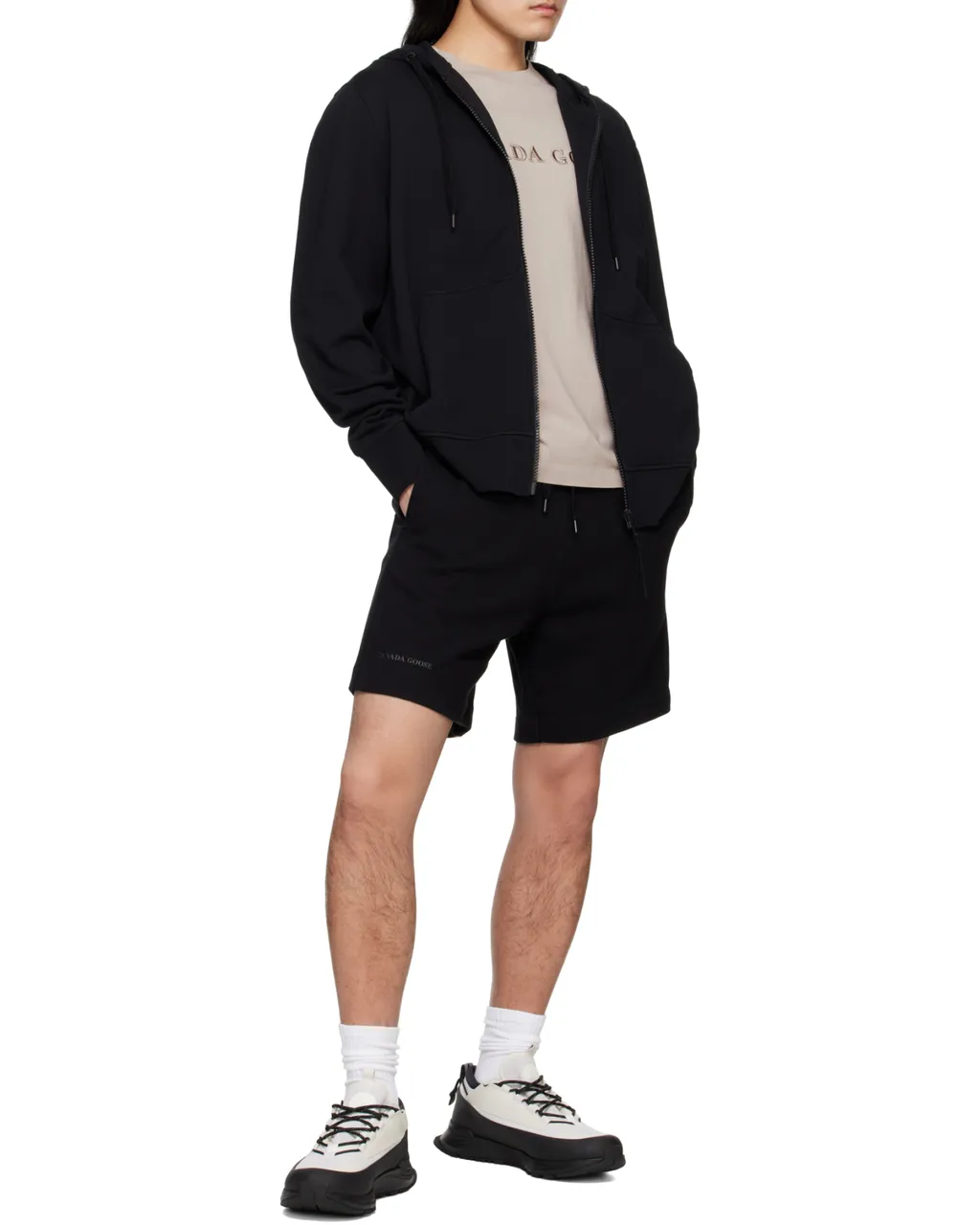 Logo Patch Detail Zipped Hoodie