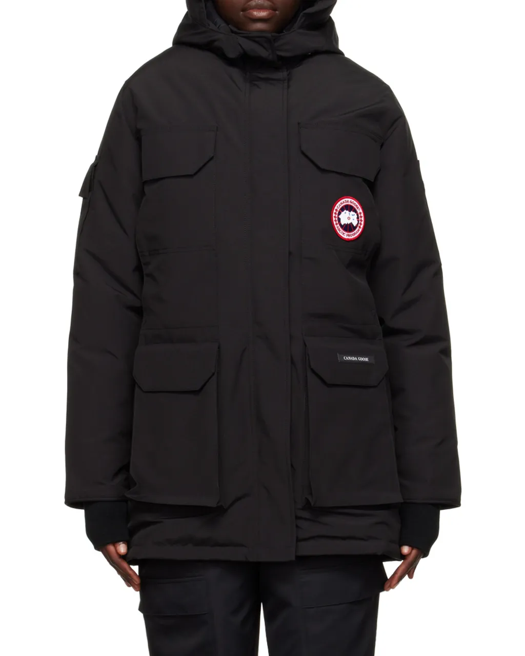 Logo Patch Hooded Coat