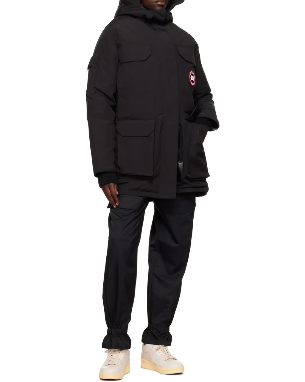 Logo Patch Hooded Coat