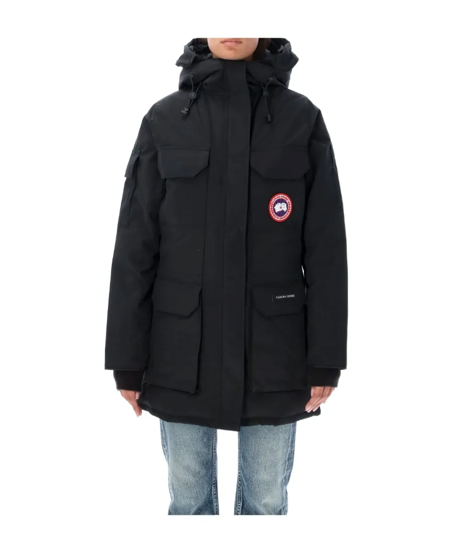Logo Patch Hooded Coat