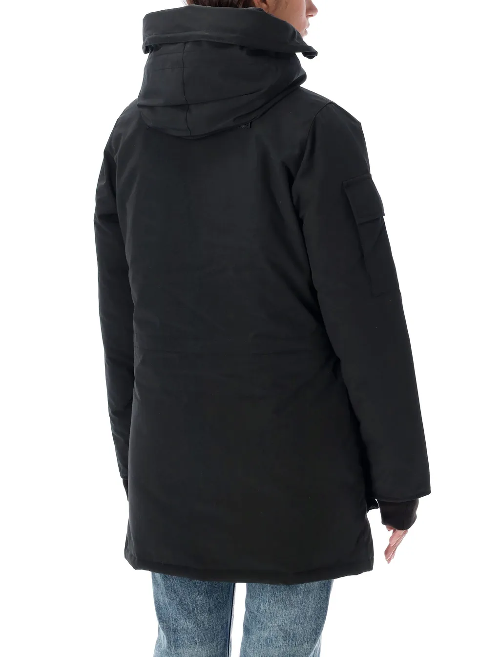 Logo Patch Hooded Coat
