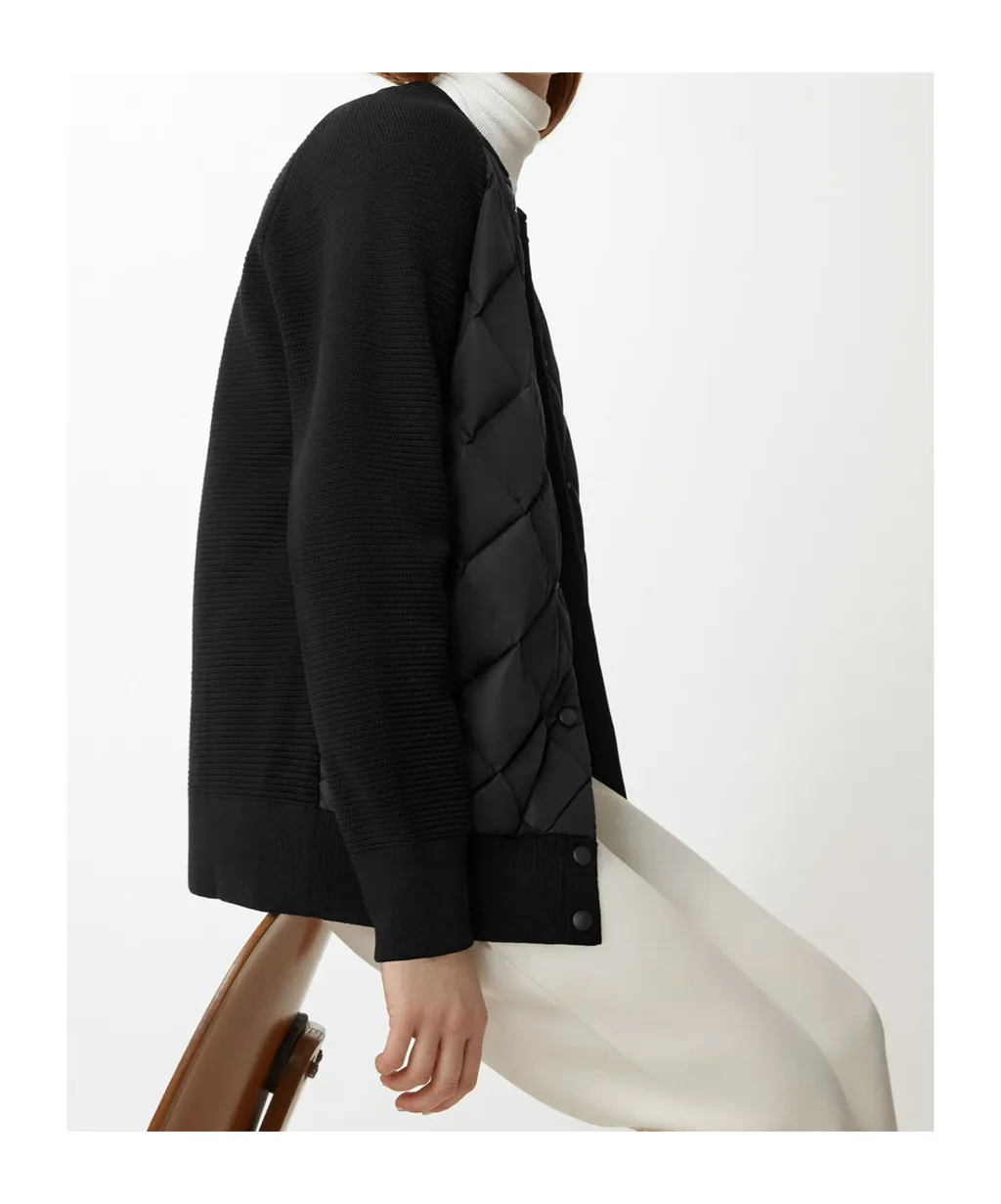 Long-Sleeved Quilted Down Jacket