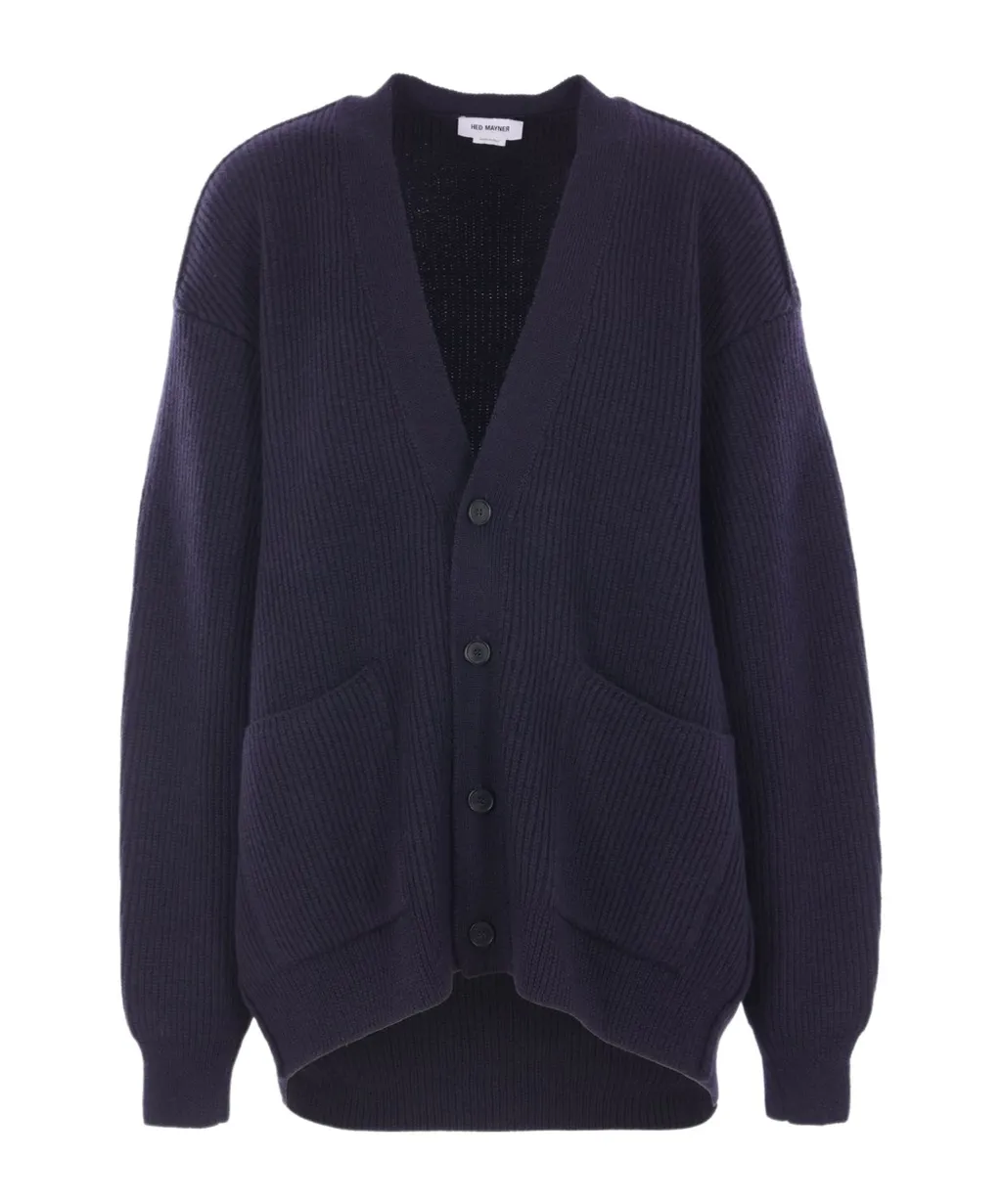 Oversized Ribbed Wool Cardigan
