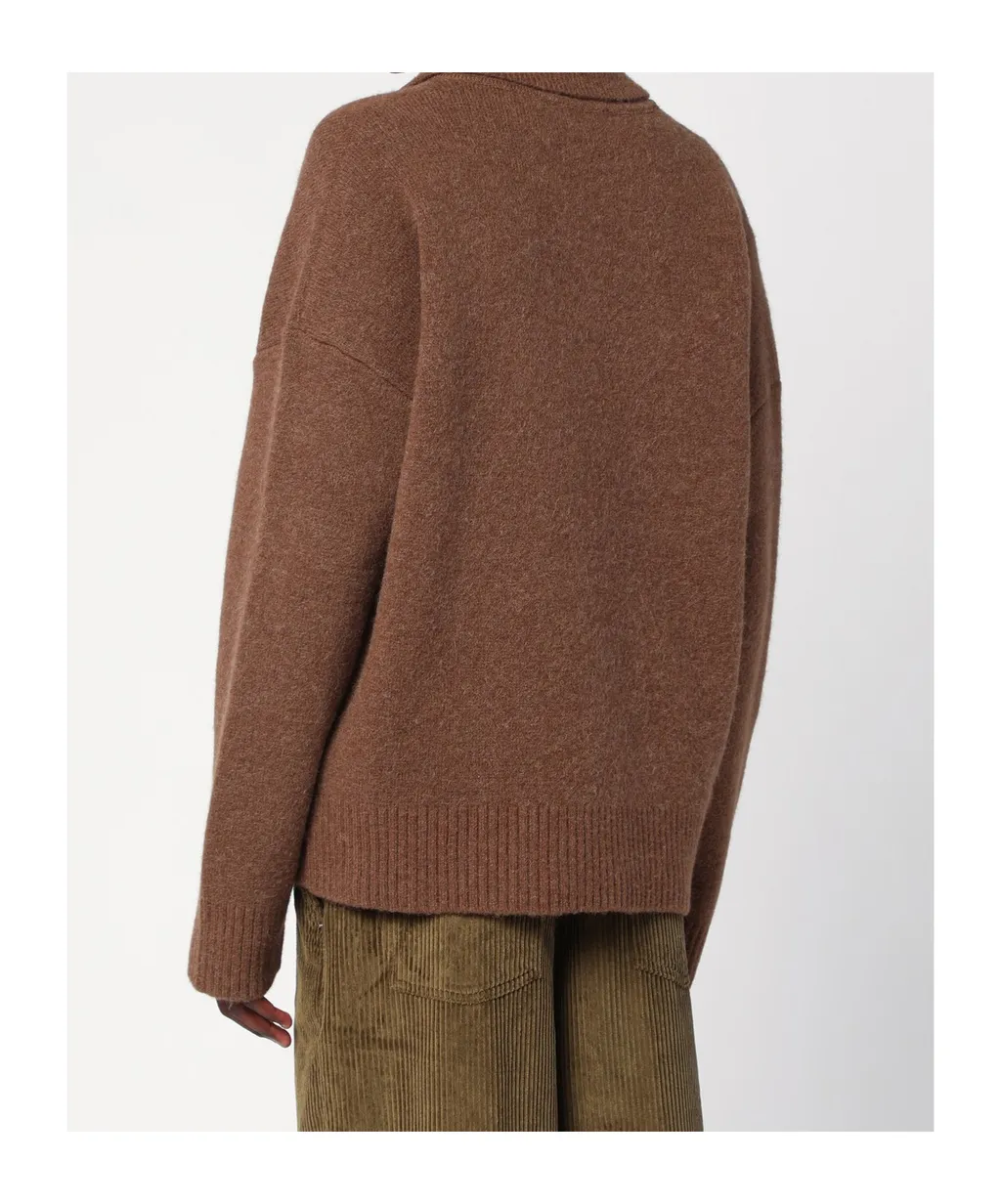 Logo Intarsia Polo Neck Knitted Jumper