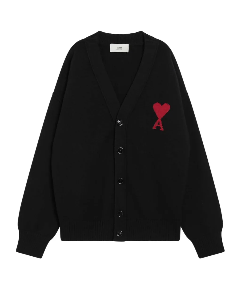 Logo Intarsia Knitted Cardigan