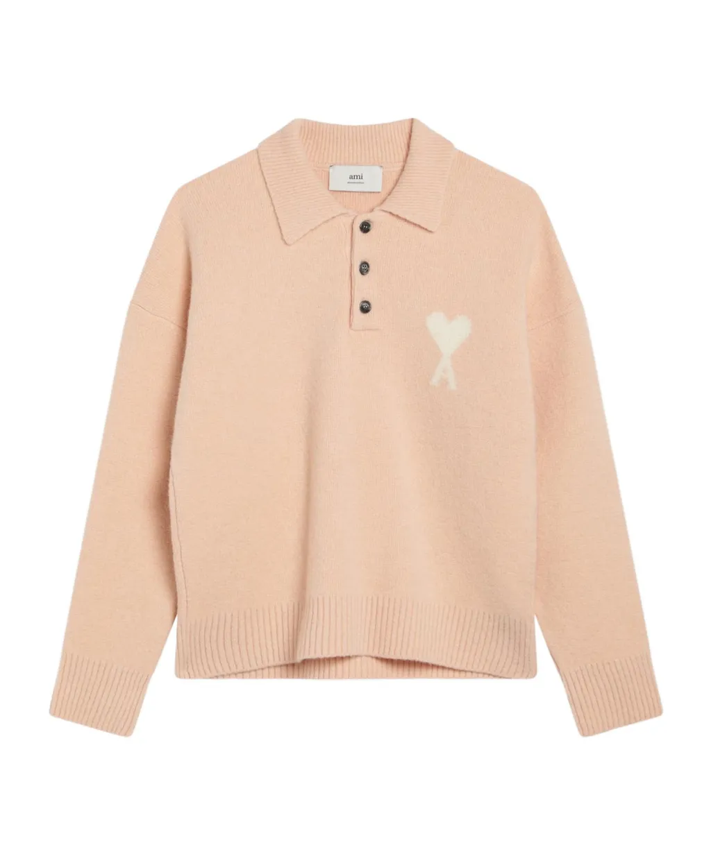 Logo Intarsia Polo Neck Knitted Jumper