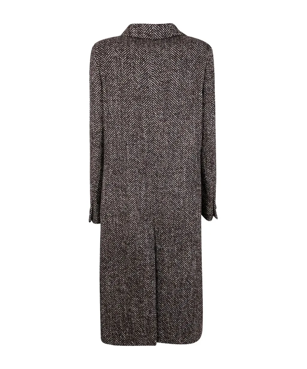 Amanda Herringbone-Pattern Coat