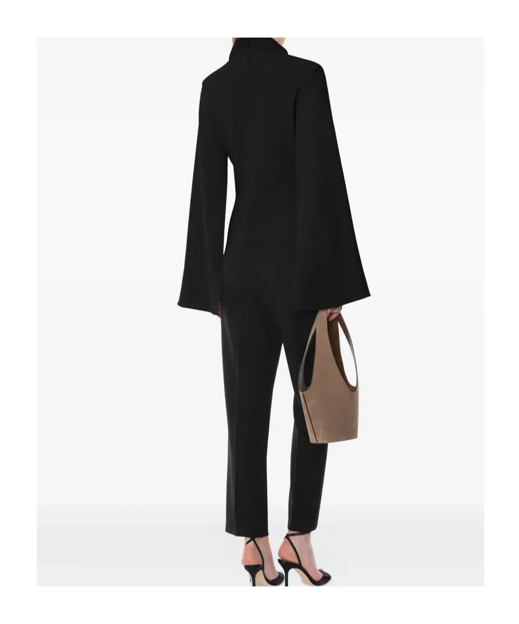 High-Neck Cape-Sleeved Top