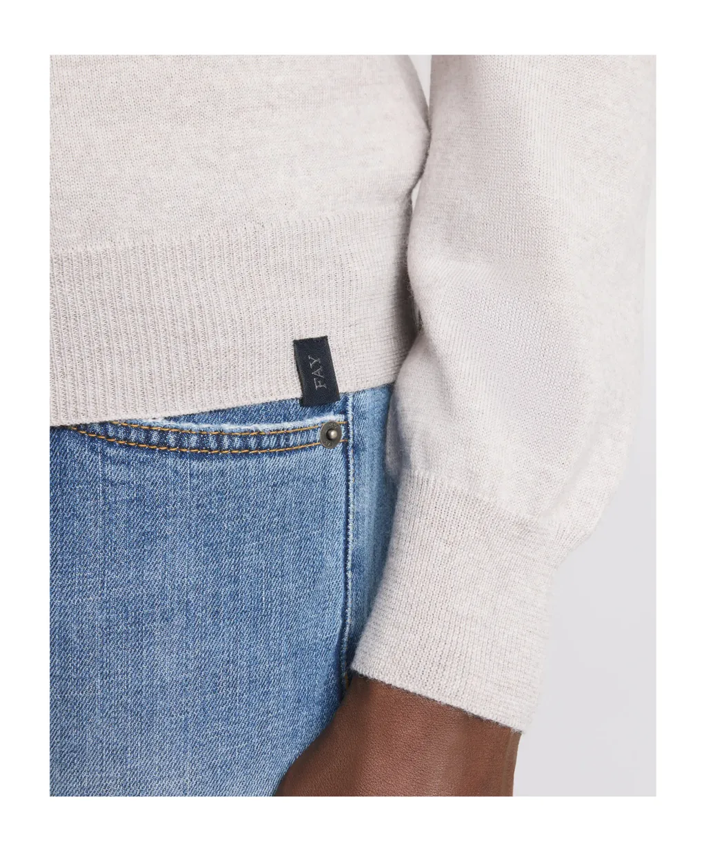 Zip-Collar Wool Polo Shirt