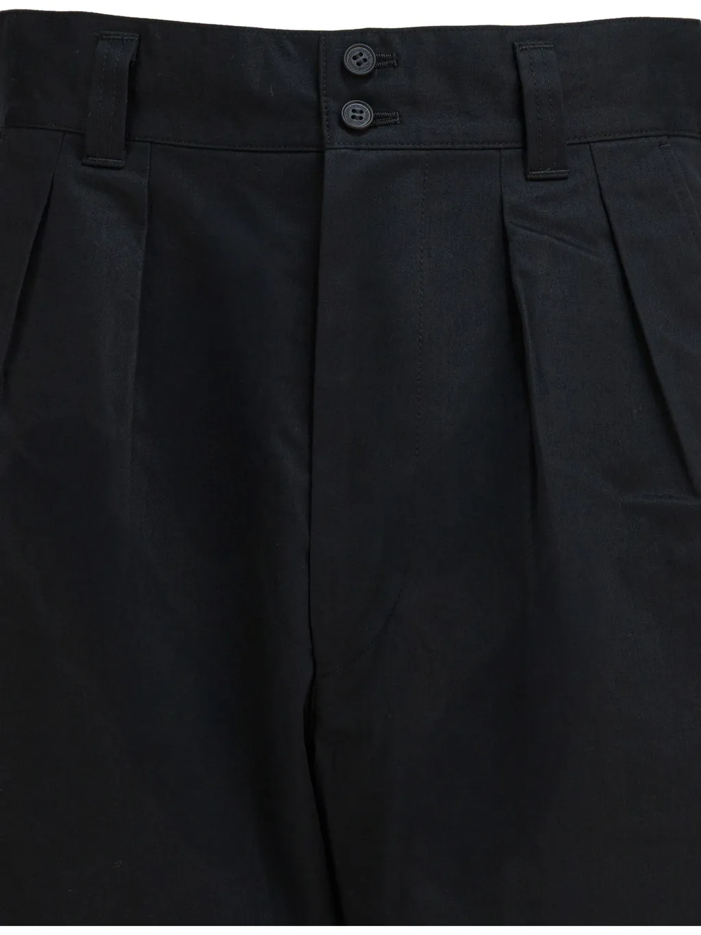 Homme Wide Leg Turn-Up Trousers