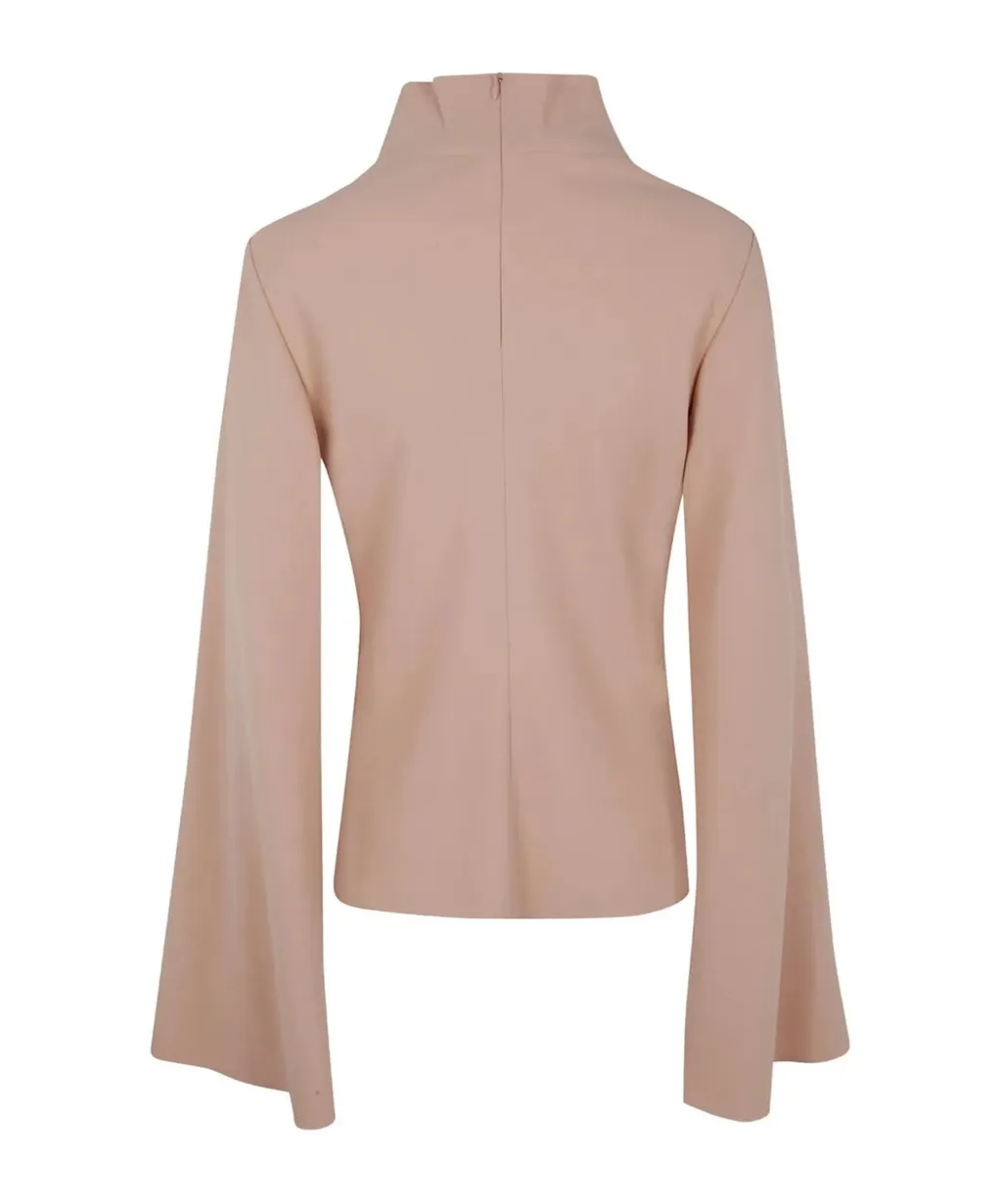 High-Neck Cape-Sleeved Top
