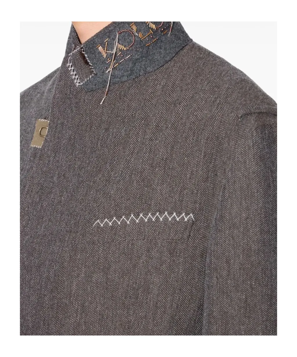 Herringbone Double-Breasted Coat