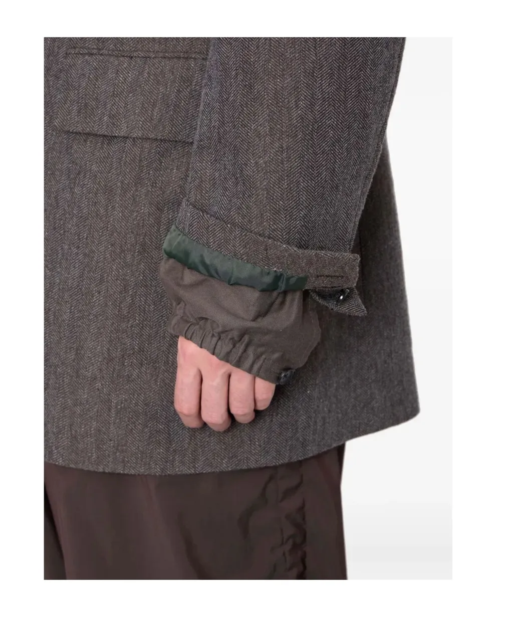 Herringbone Double-Breasted Coat