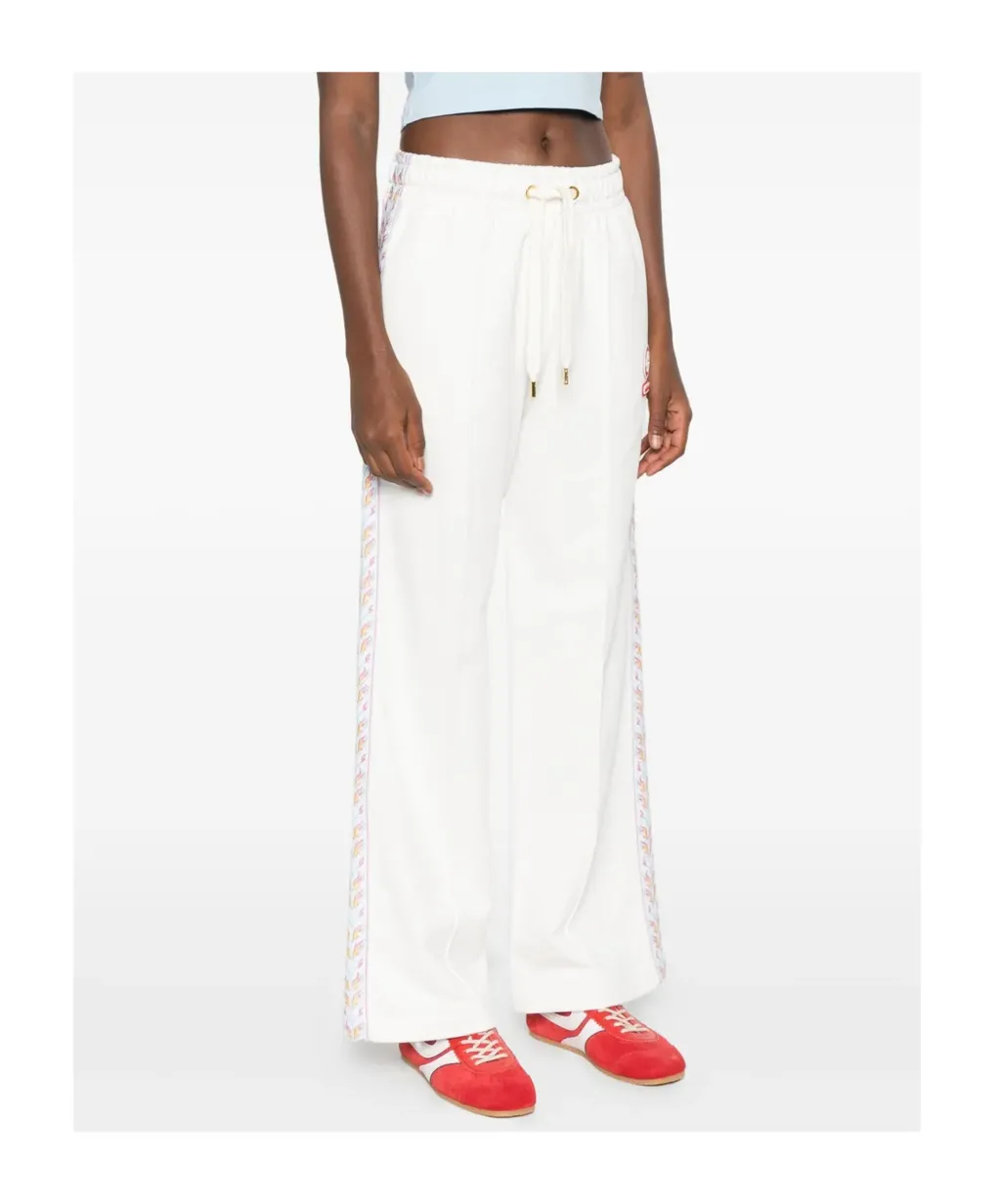 Floral-Stripe Track Pants