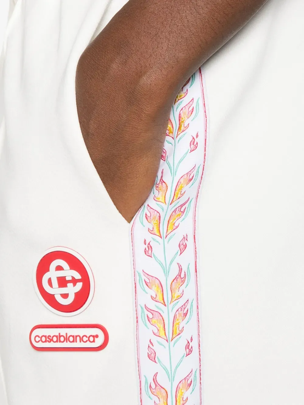 Floral-Stripe Track Pants