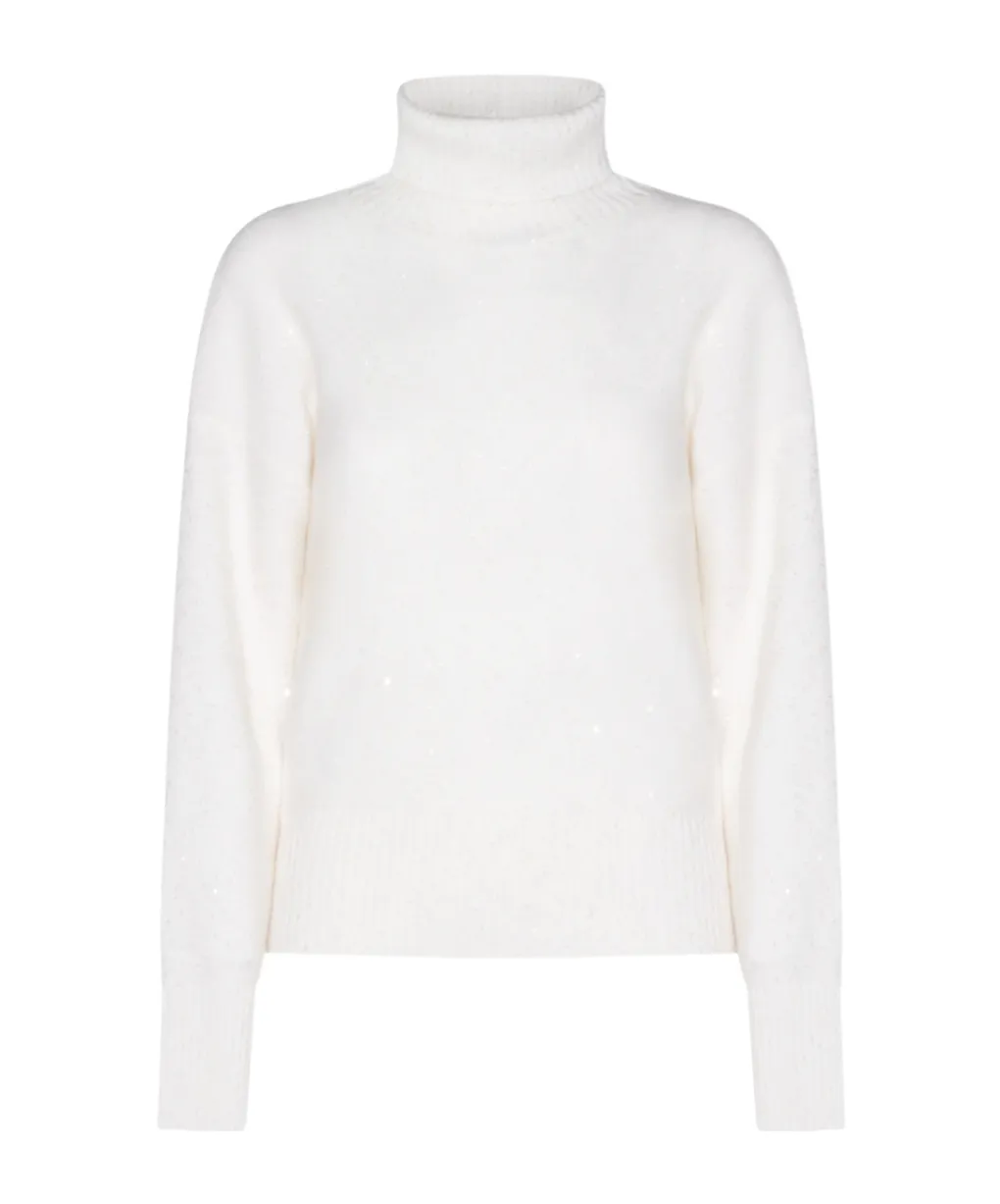 Sequins Embellished Turtleneck Jumper