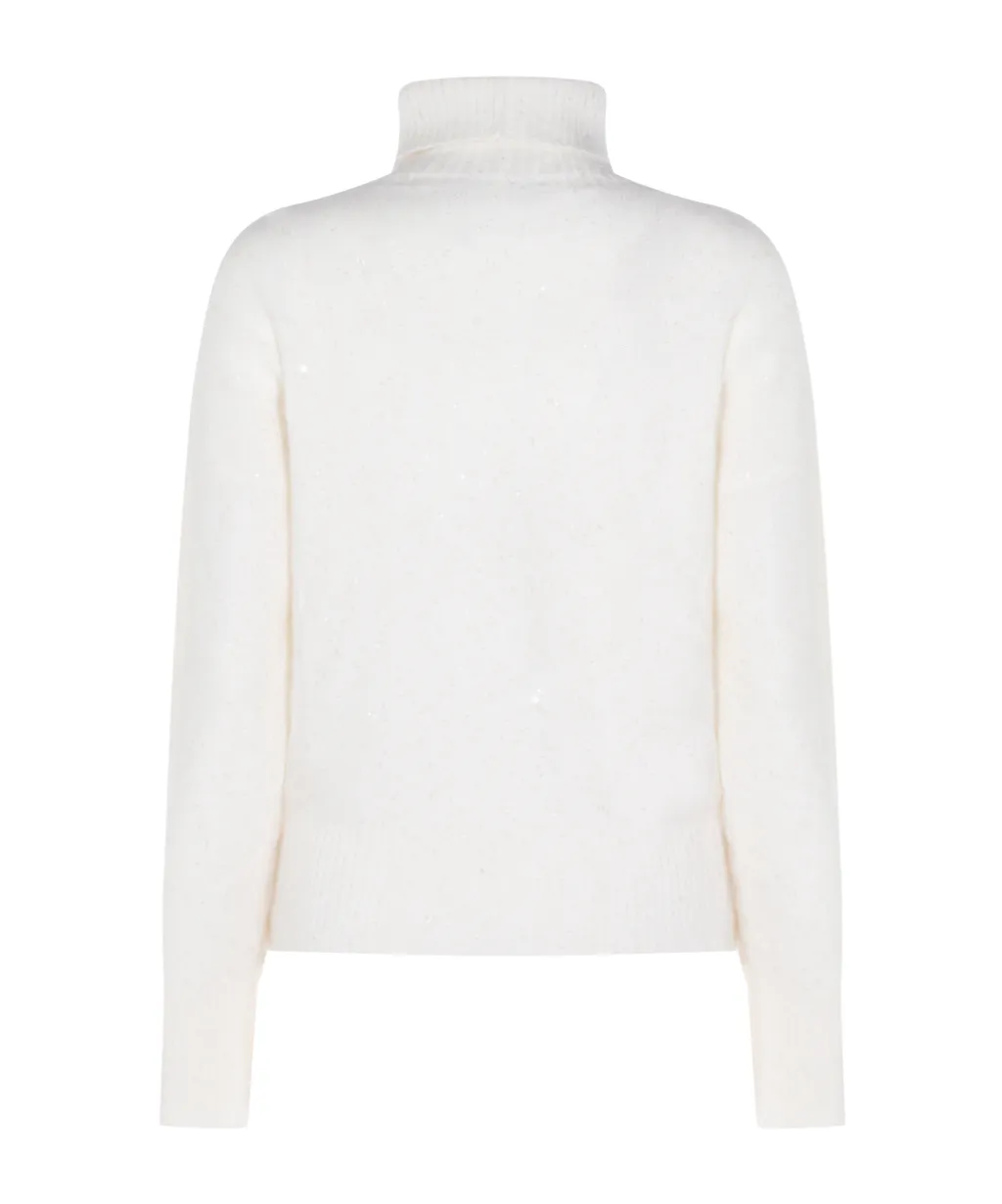 Sequins Embellished Turtleneck Jumper