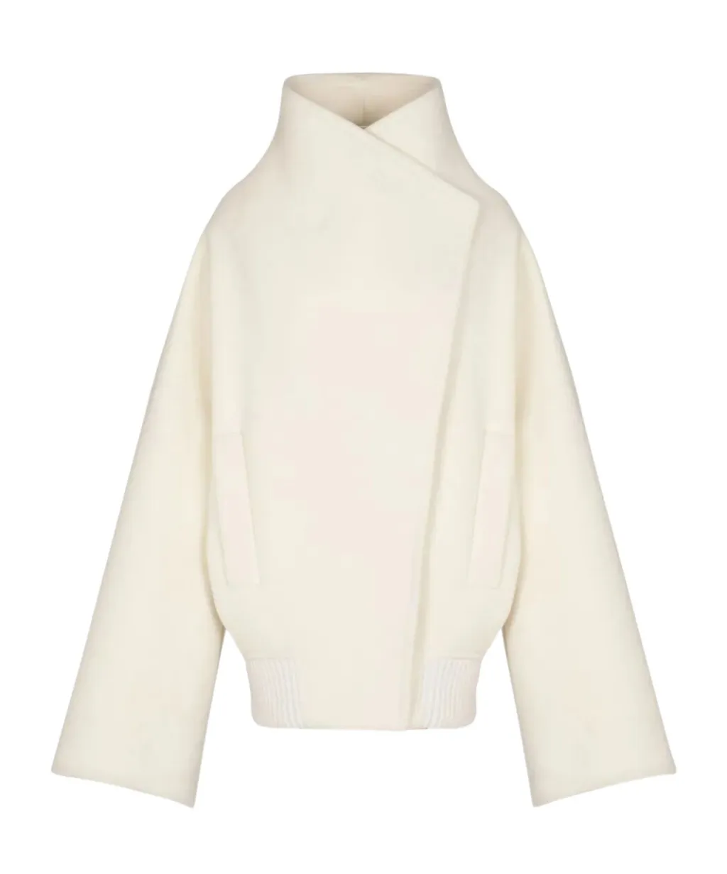 Asymmetrical Designed High Neck Coat