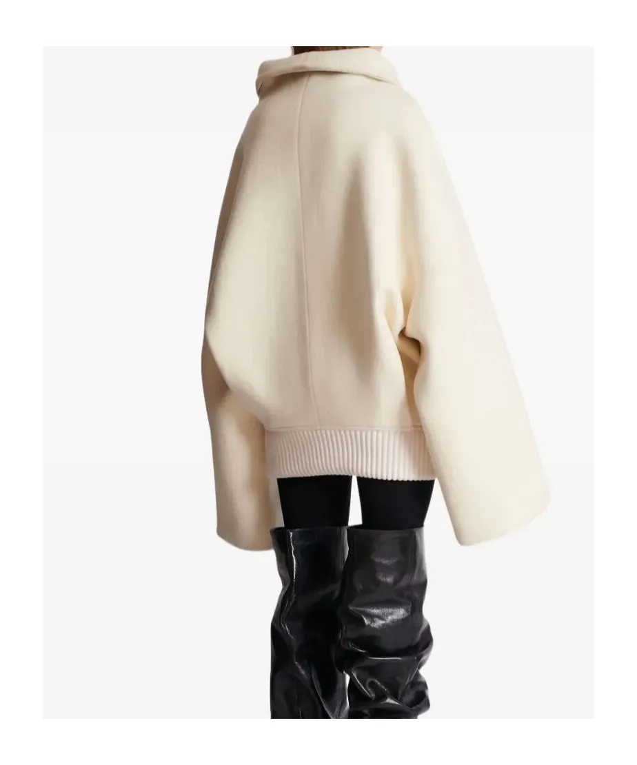Asymmetrical Designed High Neck Coat