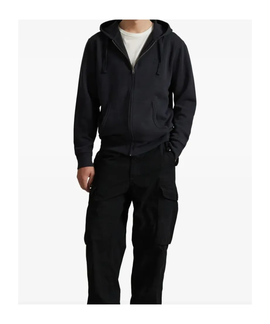 Logo Embroidered Zip-Up Hoodie