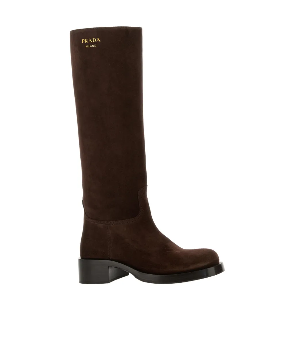 Round-Toe Knee-High Boots