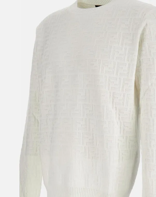 Ff Monogram Crewneck Knitted Jumper