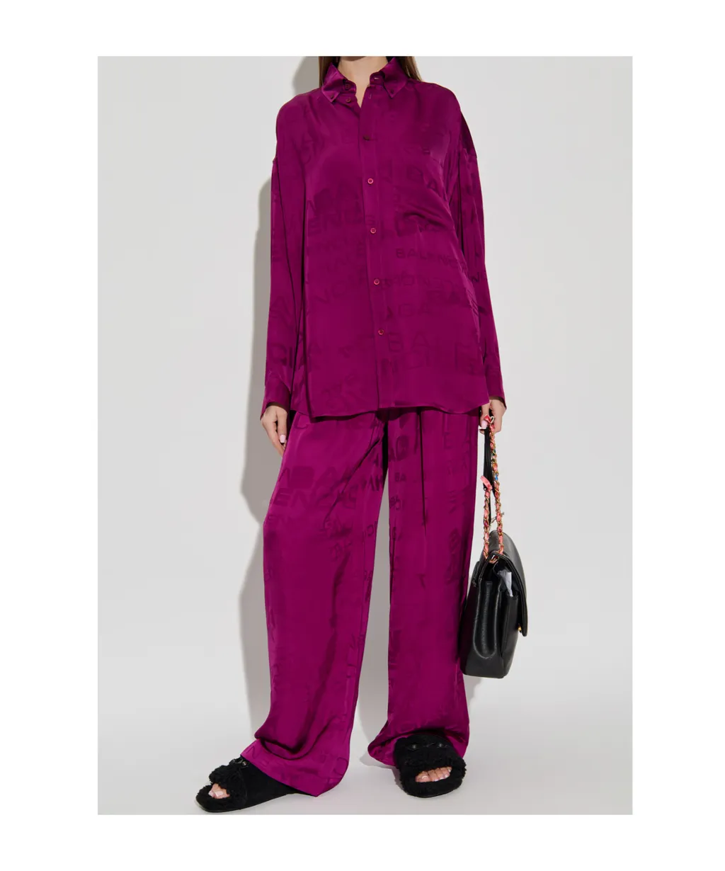 Allover Logo Wide-Leg Trousers
