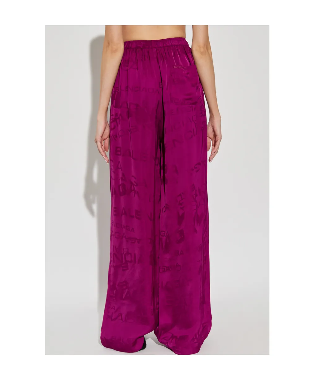 Allover Logo Wide-Leg Trousers