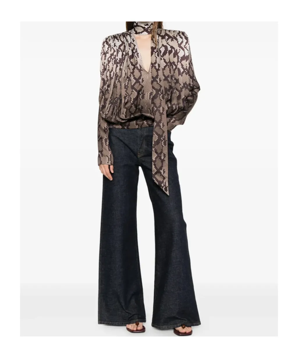 Tie Snake Print Top, 3