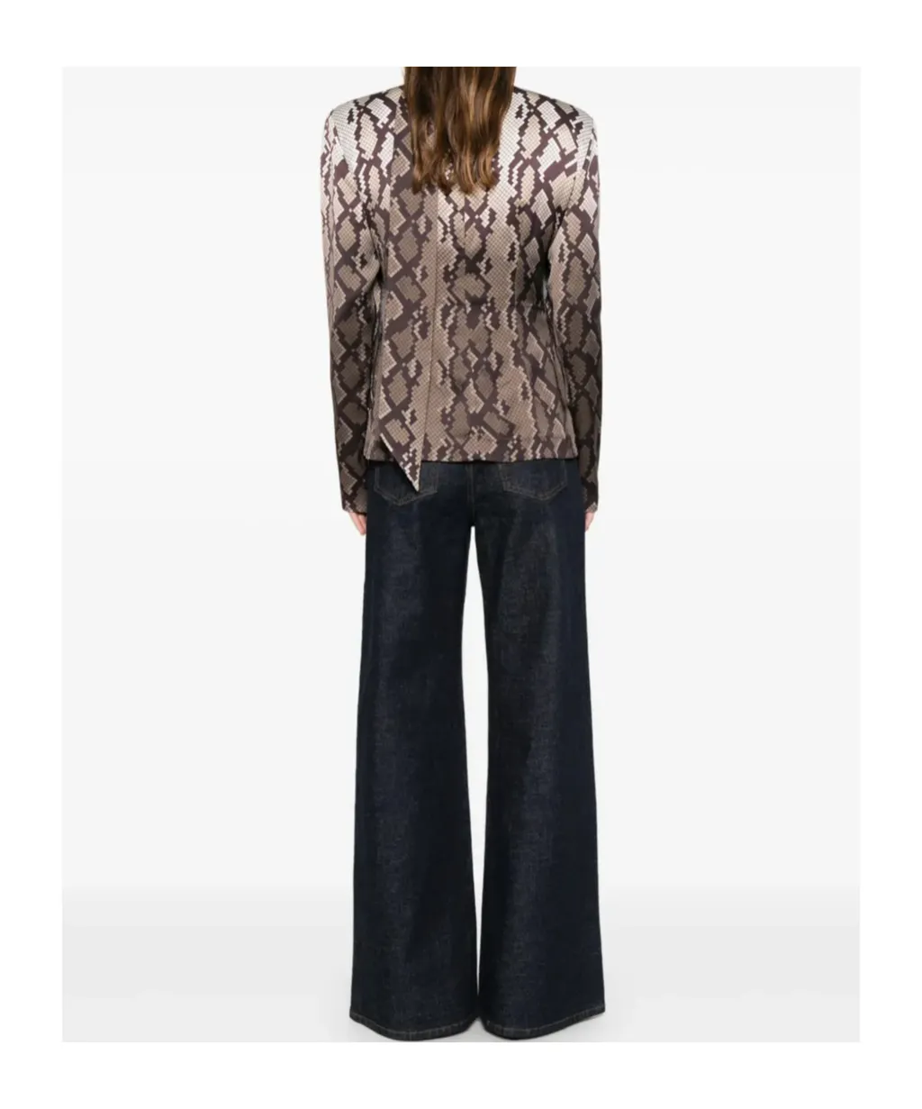 Tie Snake Print Top, 5