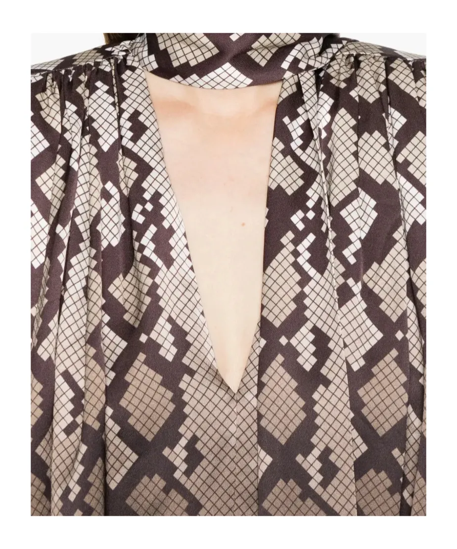 Tie Snake Print Top, 2