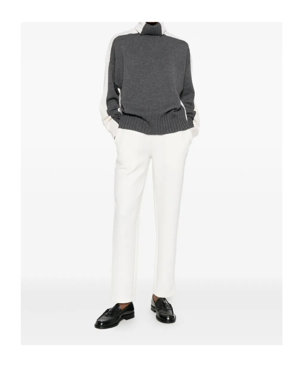 Roll-Neck Panelled Sweater